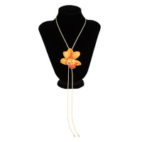 Thumbnail for Sweet Butterfly Orchid Flower Wax Cord String Necklace - ArtGalleryZen