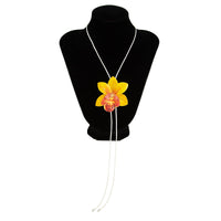 Thumbnail for Sweet Butterfly Orchid Flower Wax Cord String Necklace - ArtGalleryZen