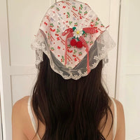 Thumbnail for Sweet Colorful Floral Lace Ribbon Bowknot Hair Band Hair Scarf - ArtGalleryZen