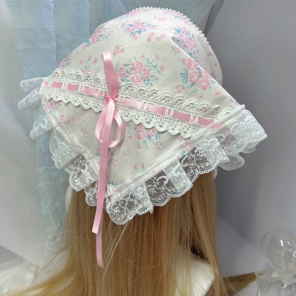 Sweet Colorful Floral Lace Ribbon Bowknot Hair Band Hair Scarf