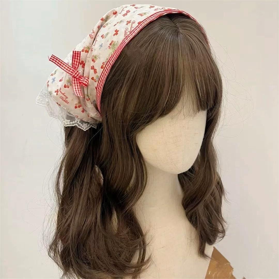 Sweet Colorful Floral Lace Ribbon Bowknot Hair Band Hair Scarf