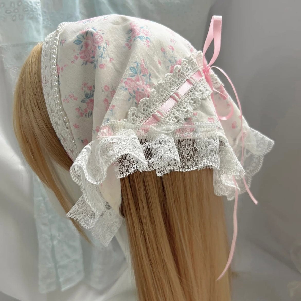 Sweet Colorful Floral Lace Ribbon Bowknot Hair Band Hair Scarf