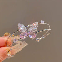 Thumbnail for Sweet CZ Inlaid Butterfly Lucky Clover Sunflower Open Bangle Bracelet - ArtGalleryZen