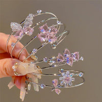 Thumbnail for Sweet CZ Inlaid Butterfly Lucky Clover Sunflower Open Bangle Bracelet - ArtGalleryZen