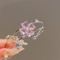 Thumbnail for Sweet CZ Inlaid Butterfly Lucky Clover Sunflower Open Bangle Bracelet - ArtGalleryZen