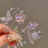 Thumbnail for Sweet CZ Inlaid Butterfly Lucky Clover Sunflower Open Bangle Bracelet - ArtGalleryZen