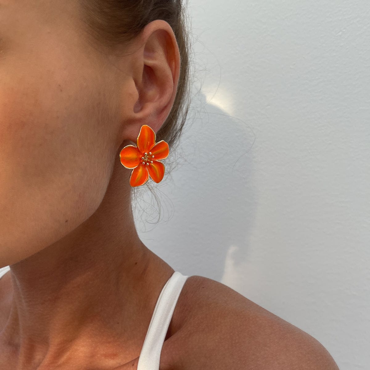 Sweet Enamel Flower Earrings - ArtGalleryZen