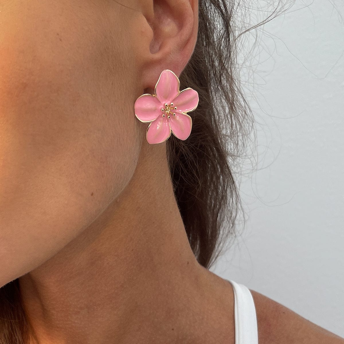 Sweet Enamel Flower Earrings