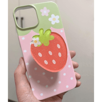 Thumbnail for Sweet Glitter Strawberry Narutomaki Phone Stand iPhone Case - ArtGalleryZen