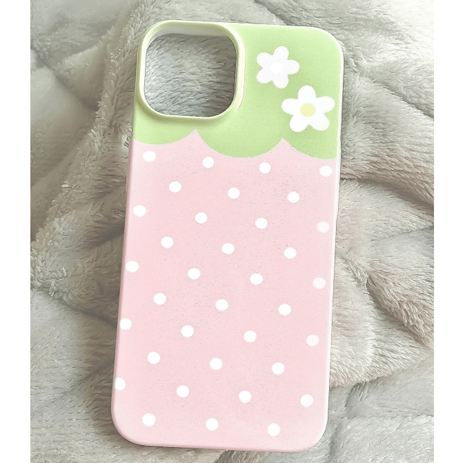 Sweet Glitter Strawberry Narutomaki Phone Stand iPhone Case - ArtGalleryZen