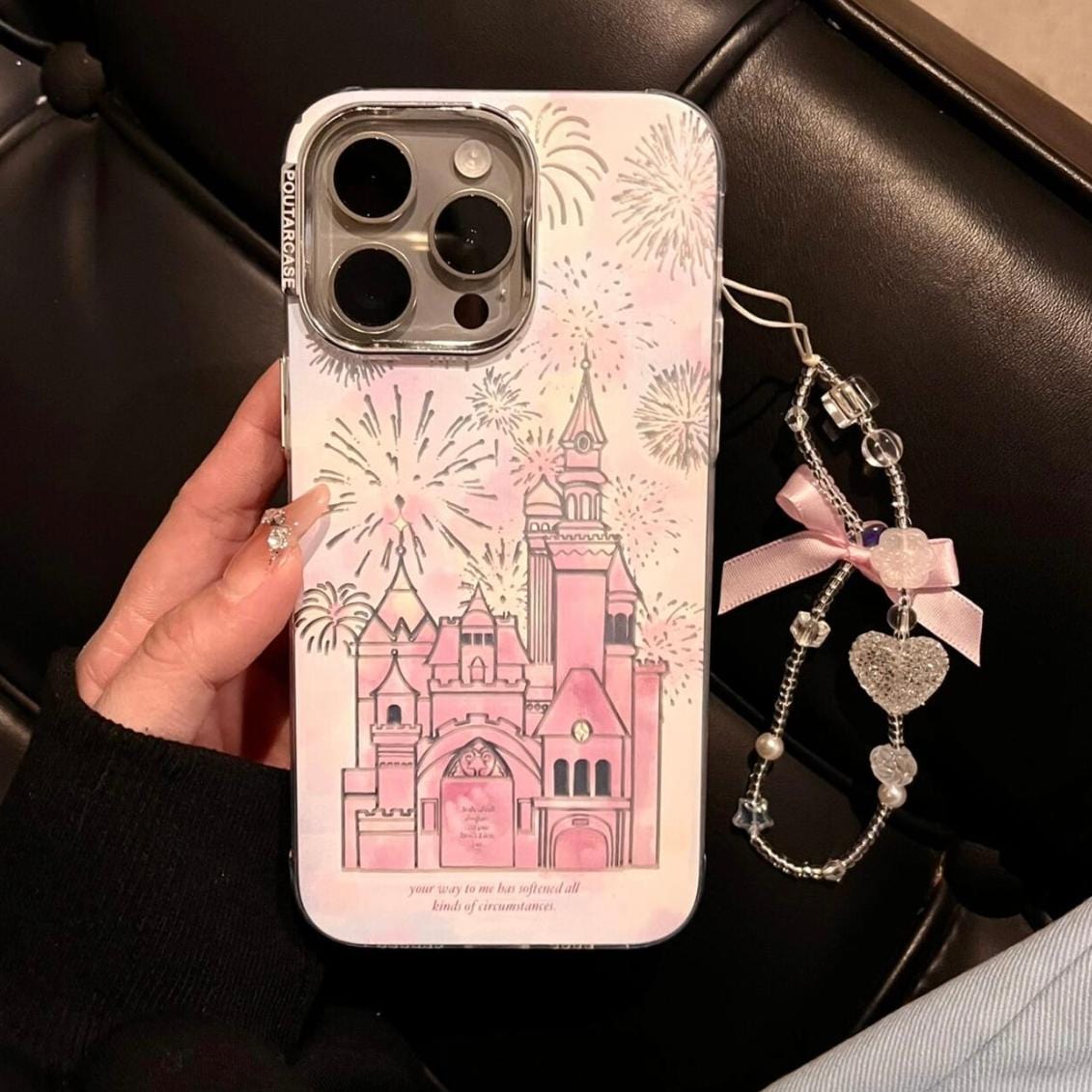 Sweet Gradient Firework Castle iPhone Case With Accessories