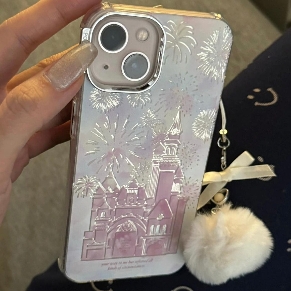 Sweet Gradient Firework Castle iPhone Case With Accessories