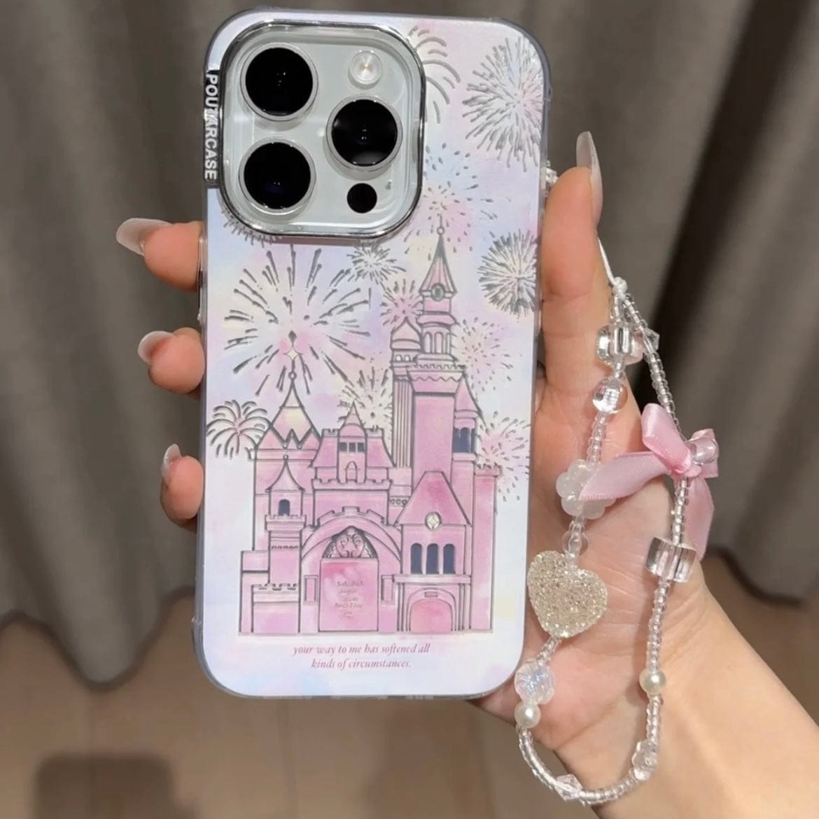 Sweet Gradient Firework Castle iPhone Case With Accessories