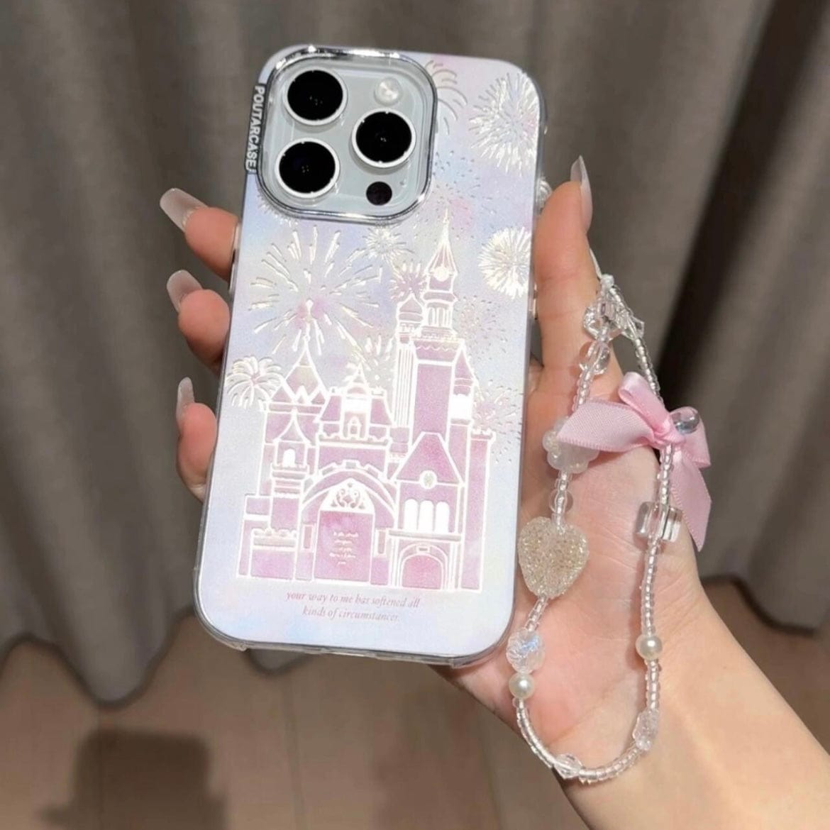 Sweet Gradient Firework Castle iPhone Case With Accessories