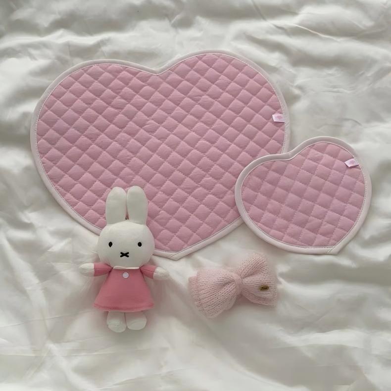 Sweet Handmade Heart Polka Dots Fabric Coaster - ArtGalleryZen