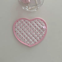 Thumbnail for Sweet Handmade Heart Polka Dots Fabric Coaster - ArtGalleryZen