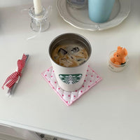 Thumbnail for Sweet Handmade Heart Tulip Square Coaster - ArtGalleryZen