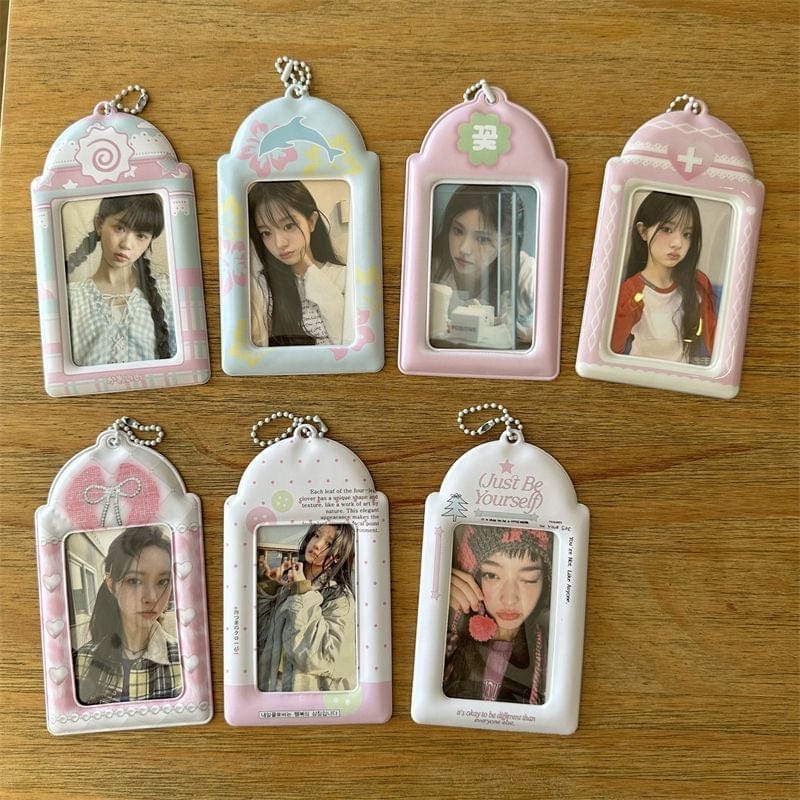 Sweet Heart Dolphin Bowknot Kpop Keychain Photocard Holder - ArtGalleryZen