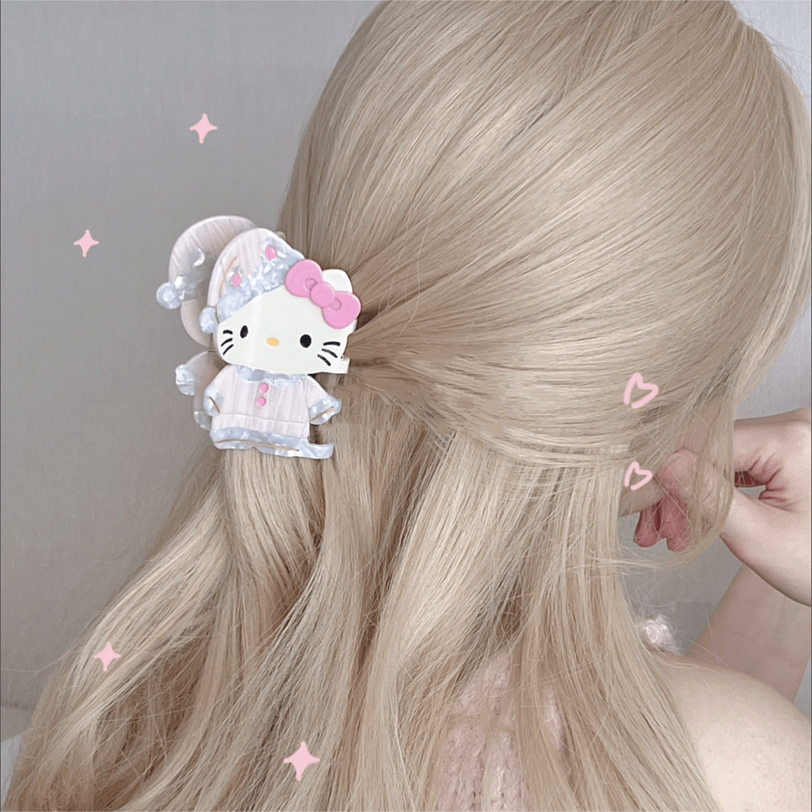 Sweet Hello Kitty Sleepwear Acetate Acrylic Hair Claw Hair Clip