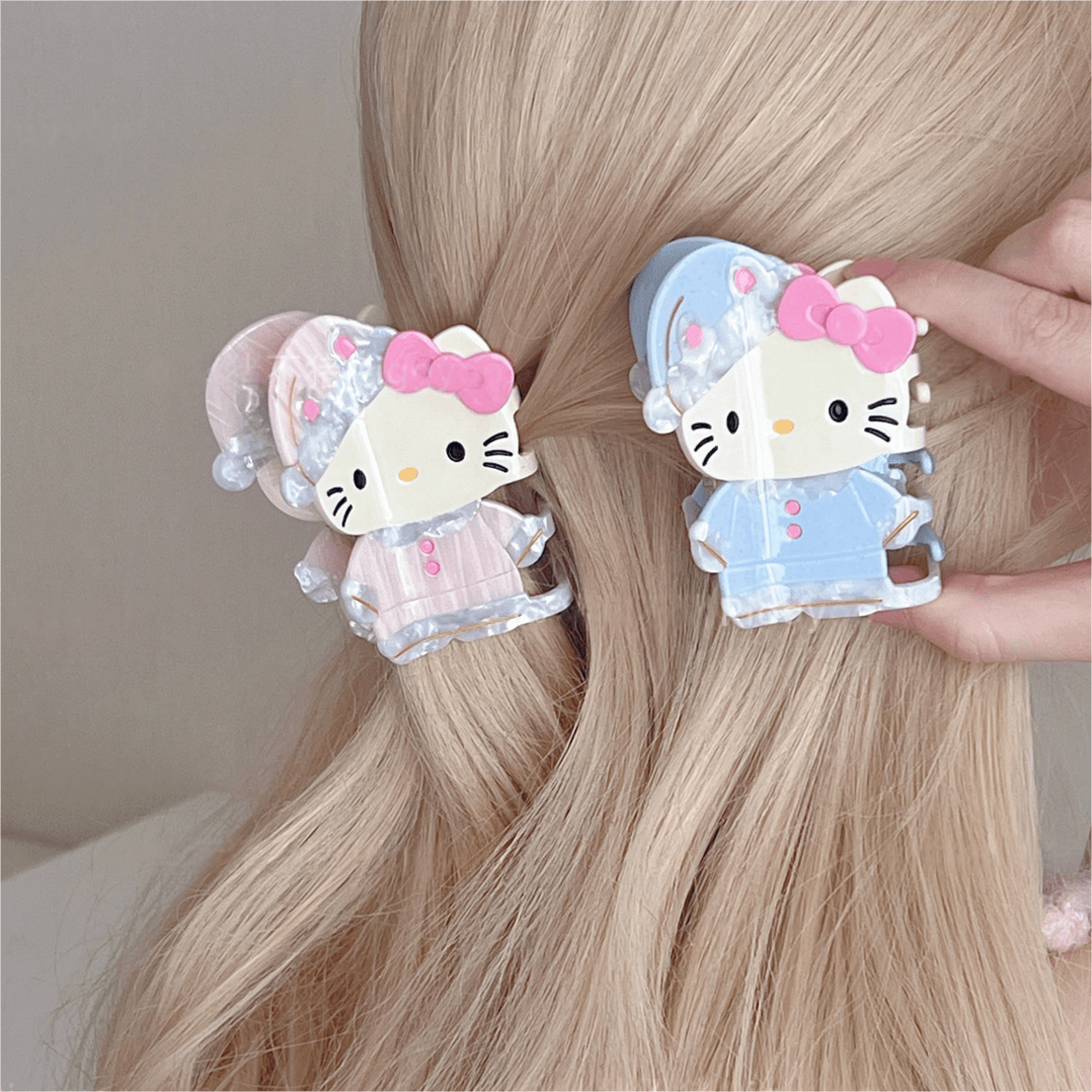 Sweet Hello Kitty Sleepwear Acetate Acrylic Hair Claw Hair Clip