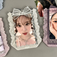 Thumbnail for Sweet Lace Bowknot Kpop Acrylic Photocard Holder - ArtGalleryZen