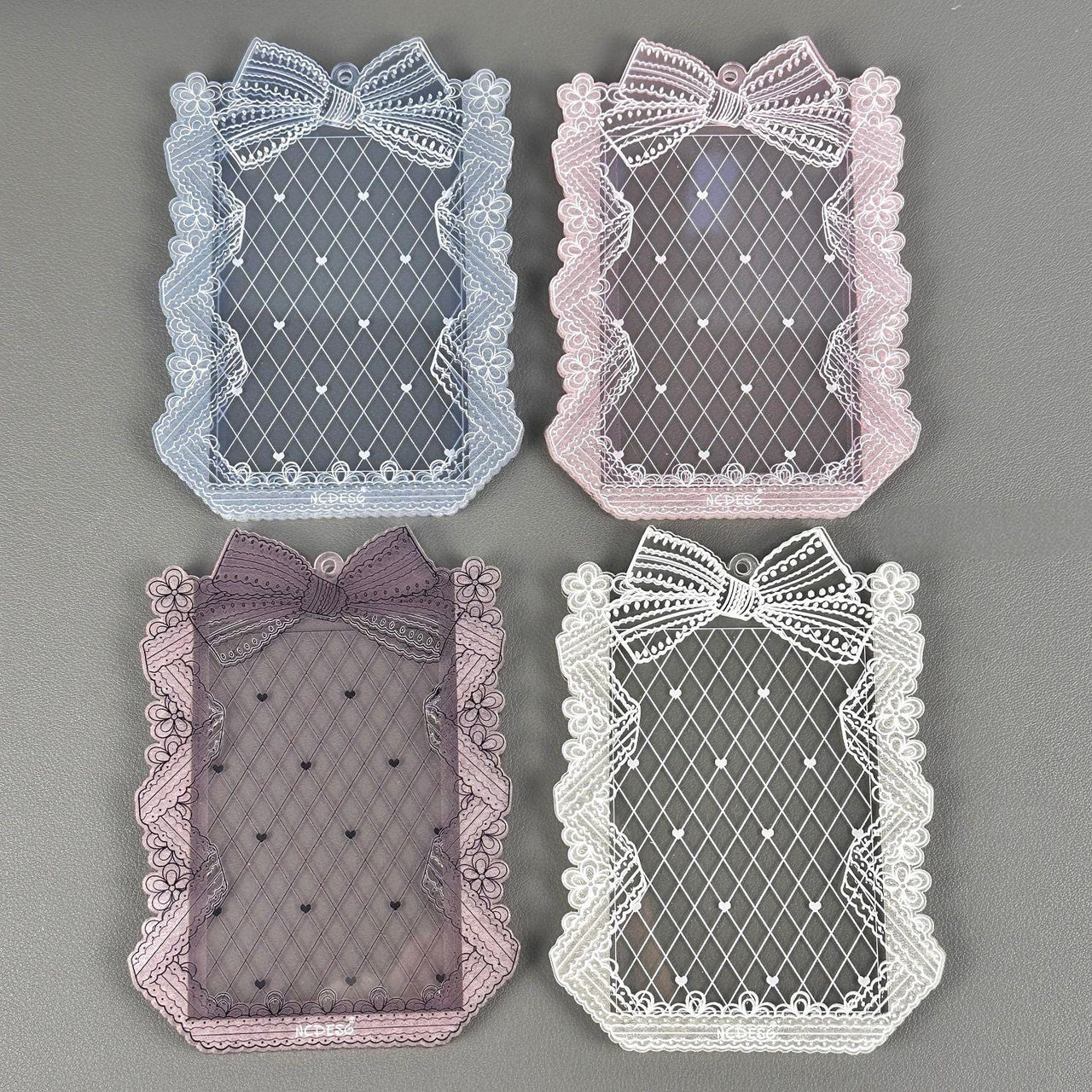 Sweet Lace Bowknot Kpop Acrylic Photocard Holder - ArtGalleryZen