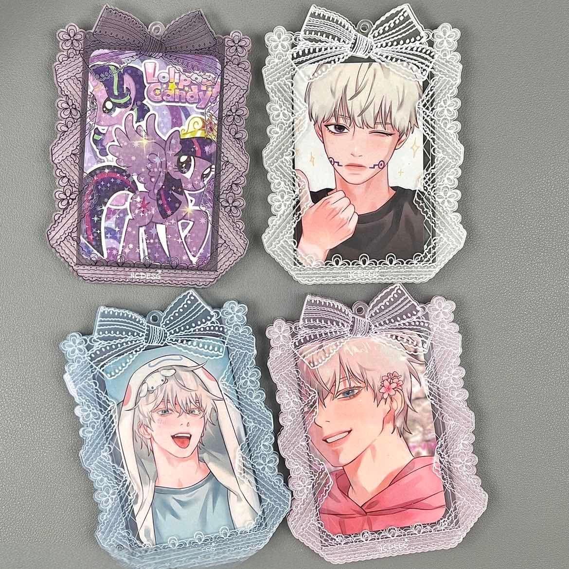 Sweet Lace Bowknot Kpop Acrylic Photocard Holder - ArtGalleryZen