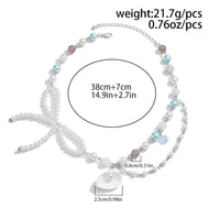 Thumbnail for Sweet Layered Shell Bowknot Charm Agate Pearl Chain Necklace - ArtGalleryZen
