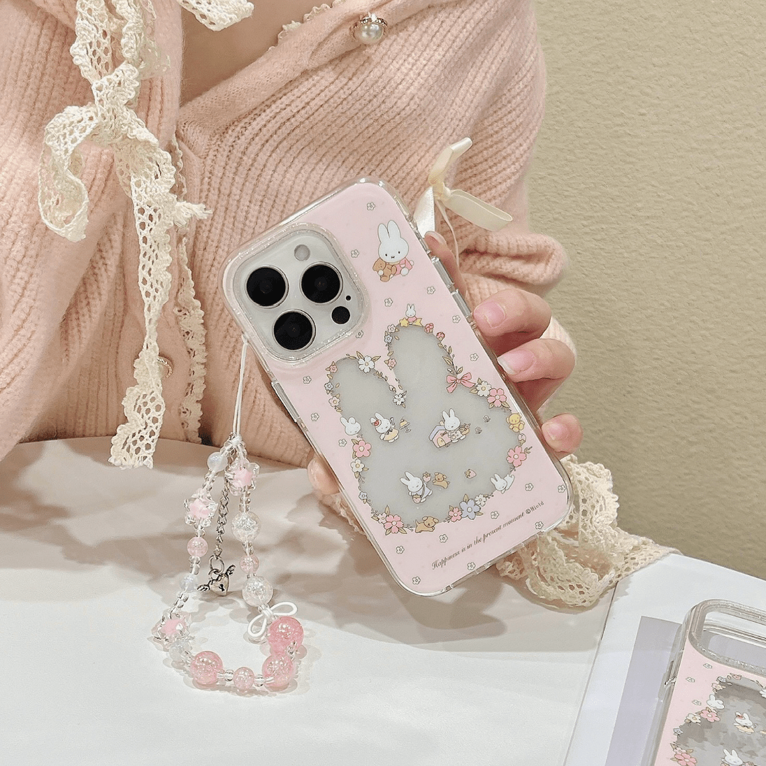 Sweet Miffy Flower iPhone Case With Lanyard - ArtGalleryZen