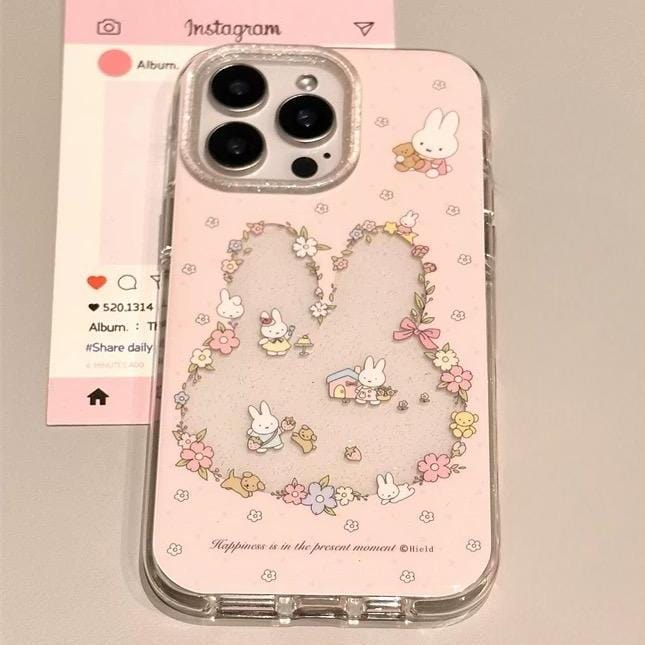Sweet Miffy Flower iPhone Case With Lanyard - ArtGalleryZen