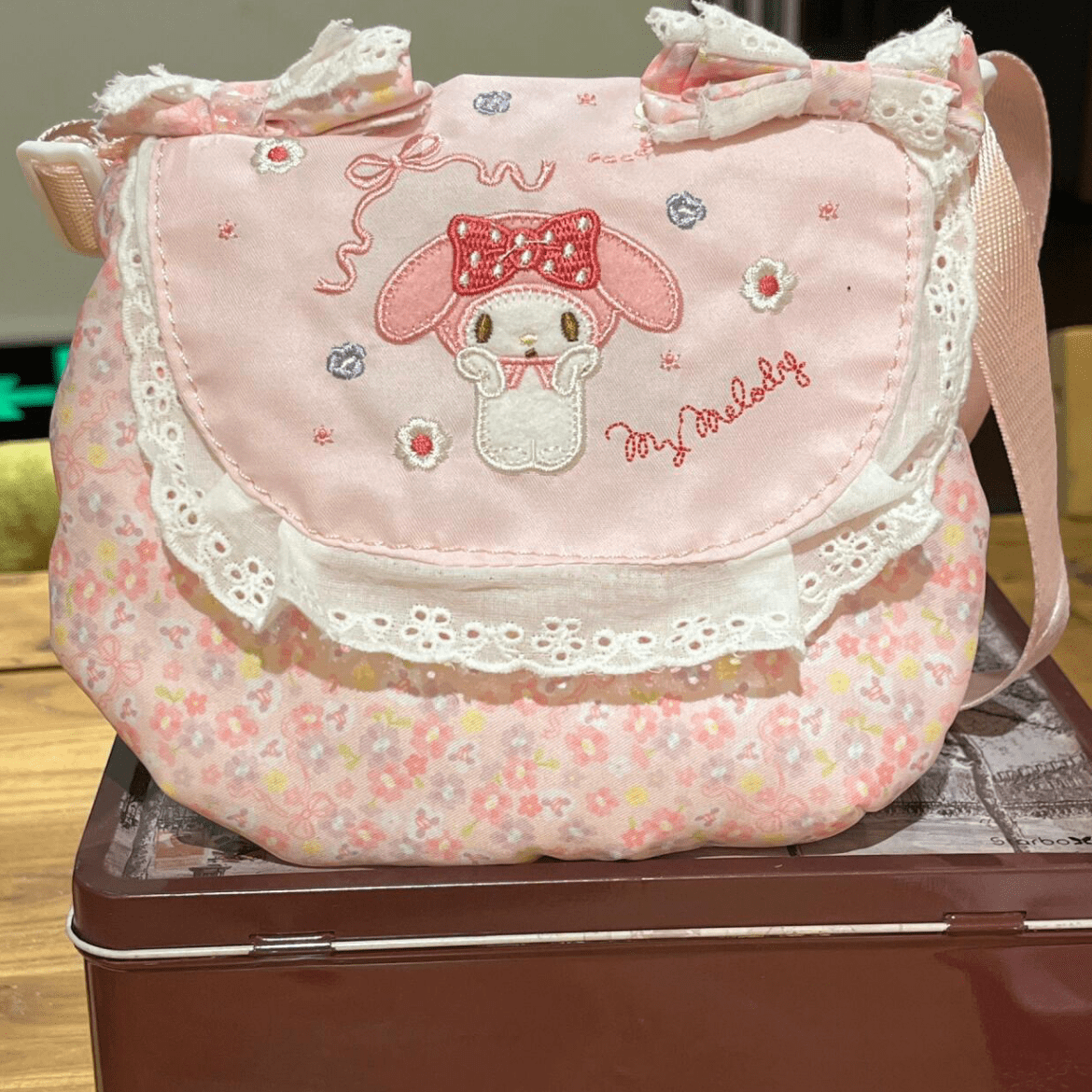 Sweet My Melody Floral Shoulder Crossbody Bag