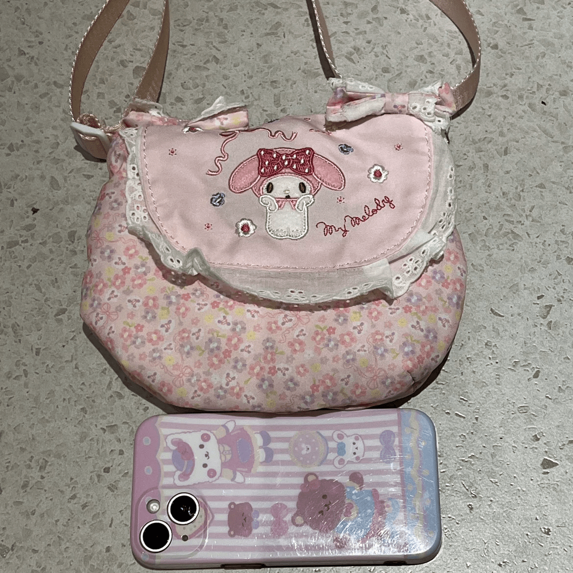 Sweet My Melody Floral Shoulder Crossbody Bag