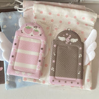 Thumbnail for Sweet Note Angel Wing Strawberry Kpop Keychain Photocard Holder - ArtGalleryZen