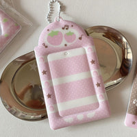 Thumbnail for Sweet Note Angel Wing Strawberry Kpop Keychain Photocard Holder - ArtGalleryZen