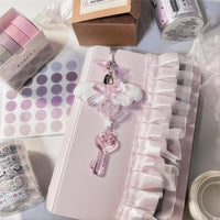 Thumbnail for Sweet Pink Bowknot Wing Heart Star Keychain Phone Strap - ArtGalleryZen