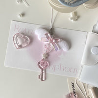 Thumbnail for Sweet Pink Bowknot Wing Heart Star Keychain Phone Strap - ArtGalleryZen