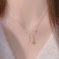 Thumbnail for Sweet Pink Crystal Pendant Enamel Butterfly Necklace - ArtGalleryZen