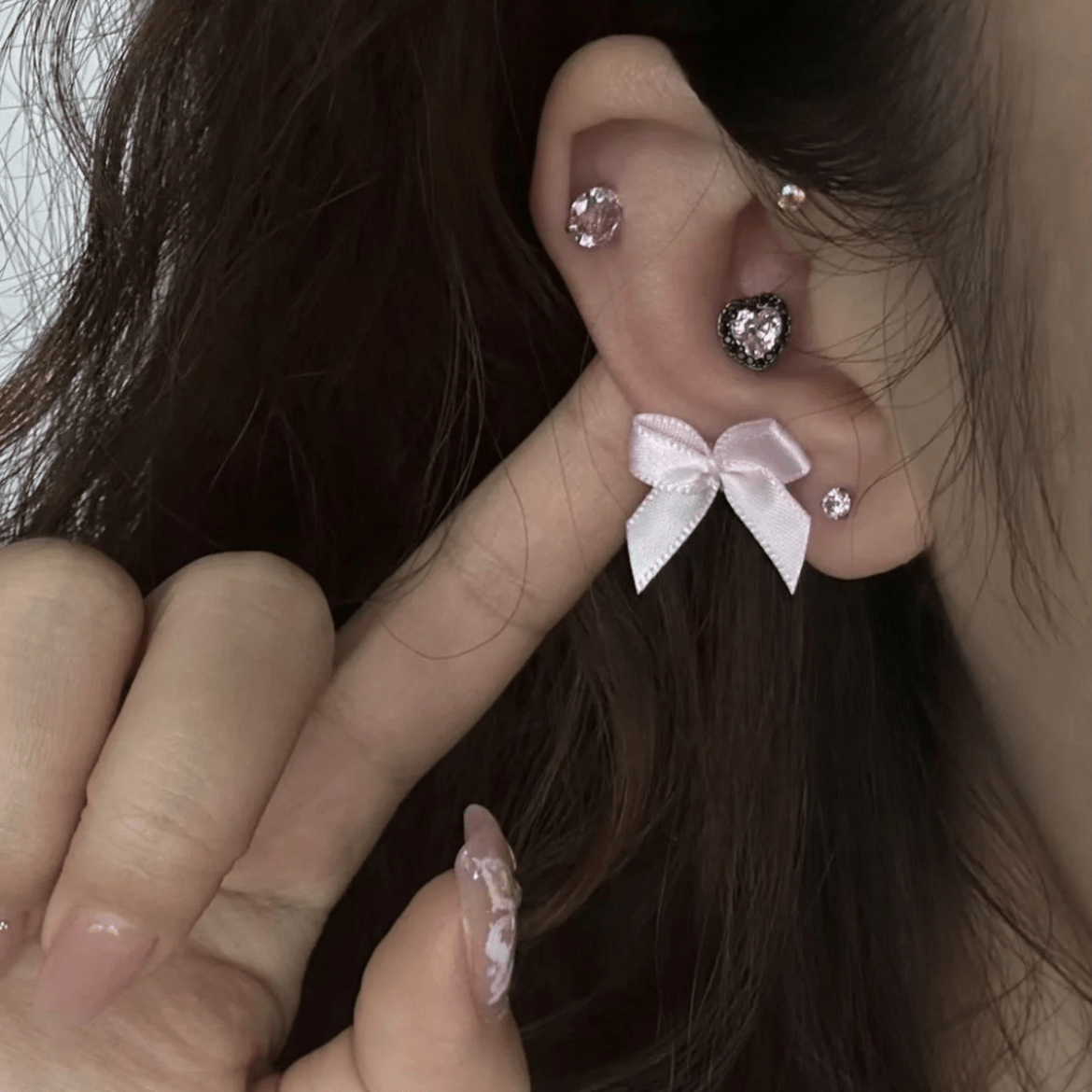 Sweet Pink Ribbon Bowknot Earrings - ArtGalleryZen