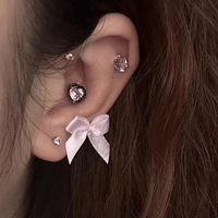 Thumbnail for Sweet Pink Ribbon Bowknot Earrings - ArtGalleryZen
