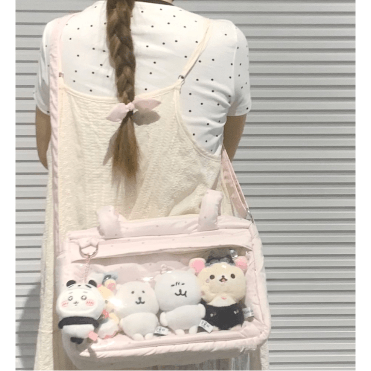 Sweet Polka Dots Cloud Kpop Fan Display Shoulder Crossbody Bag - ArtGalleryZen