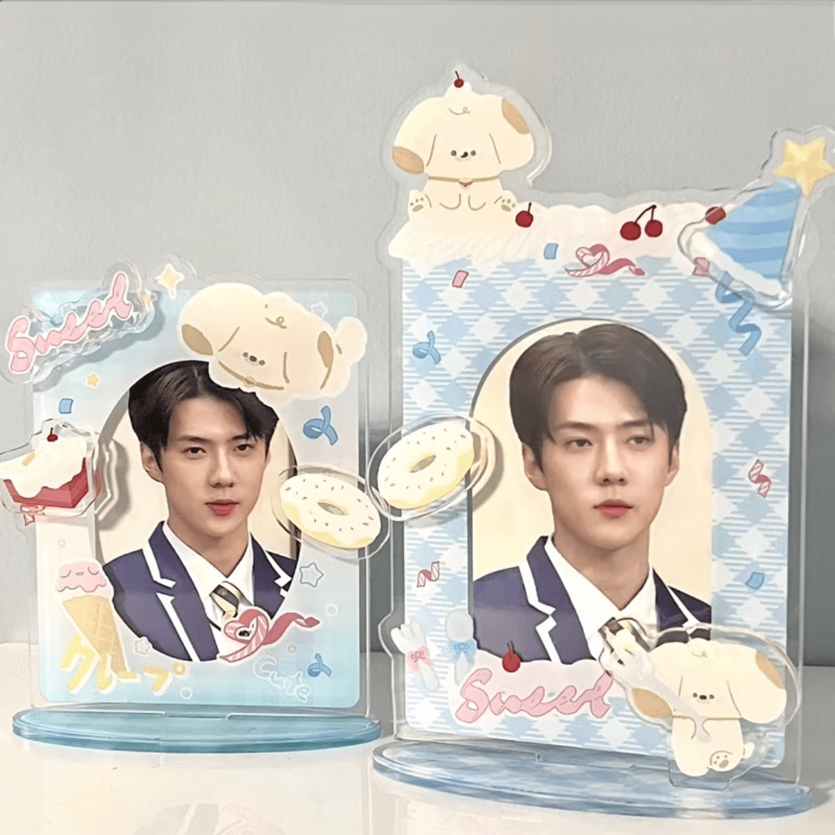 Sweet Puppy Donut Kpop Acrylic Photocard Holder - ArtGalleryZen