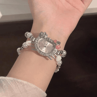 Thumbnail for Sweet Rhinestone Inlaid Cupid Charm Pearl Chain Hello Kitty Watch - ArtGalleryZen