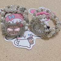 Thumbnail for Sweet Rhinestone Inlaid Cupid Charm Pearl Chain Hello Kitty Watch