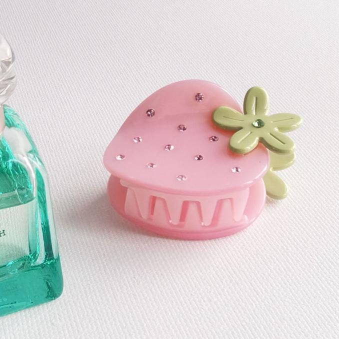 Sweet Rhinestone Inlaid Strawberry Hair Claw Clip - ArtGalleryZen