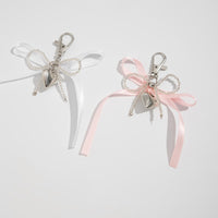 Thumbnail for Sweet Ribbon Bowknot Heart Charm Seed Beaded Keychain Set - ArtGalleryZen