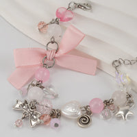 Thumbnail for Sweet Ribbon Bowknot Star Charm Crystal Chain Bracelet - ArtGalleryZen