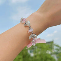 Thumbnail for Sweet Ribbon Bowknot Star Charm Crystal Chain Bracelet - ArtGalleryZen