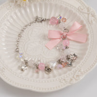 Thumbnail for Sweet Ribbon Bowknot Star Charm Crystal Chain Bracelet - ArtGalleryZen