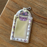Thumbnail for Sweet Strawberry Cake Pudding Kpop Keychain Photocard Holder - ArtGalleryZen