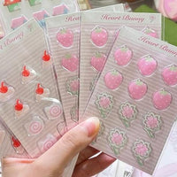 Thumbnail for Sweet Strawberry Clover Cream Narutomaki Crystal 3D DIY Decoration Stickers